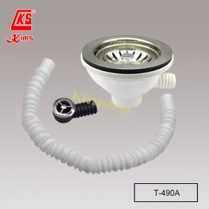 Kims T-490A   4" 膠花籃去水連伸縮滿水喉 (圓型滿水)